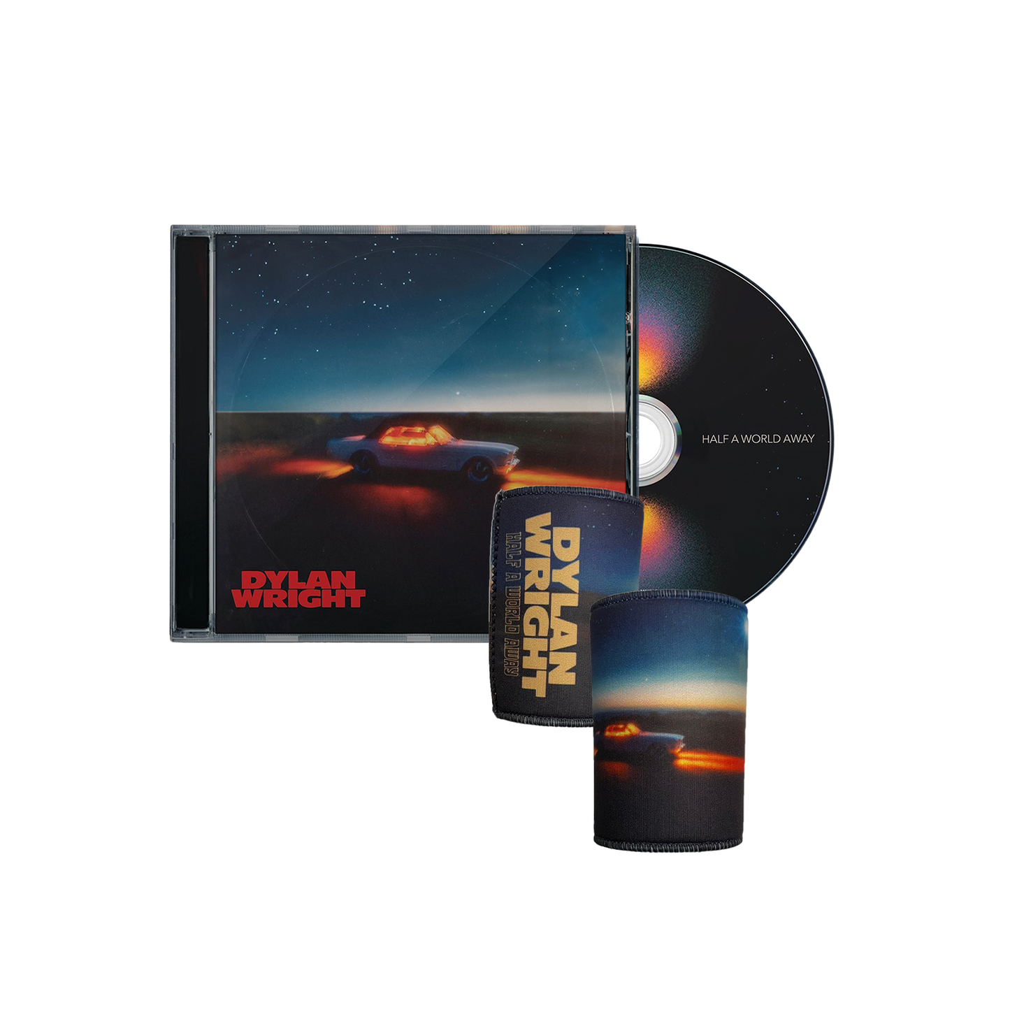 HALF A WORLD AWAY CD + STUBBY COOLER (SIGNED)