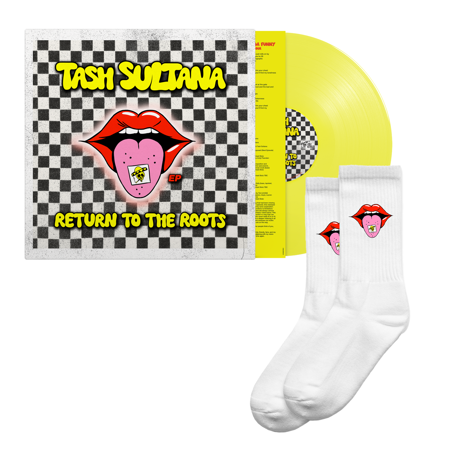 RETURN TO THE ROOTS NEON YELLOW TRANSPARENT VINYL + SOCKS BUNDLE