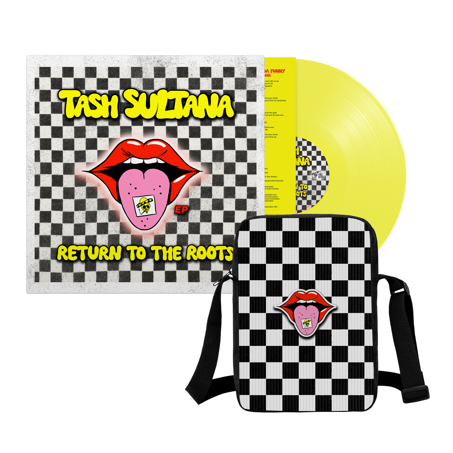 RETURN TO THE ROOTS NEON YELLOW TRANSPARENT VINYL + CROSS BODY BAG BUNDLE