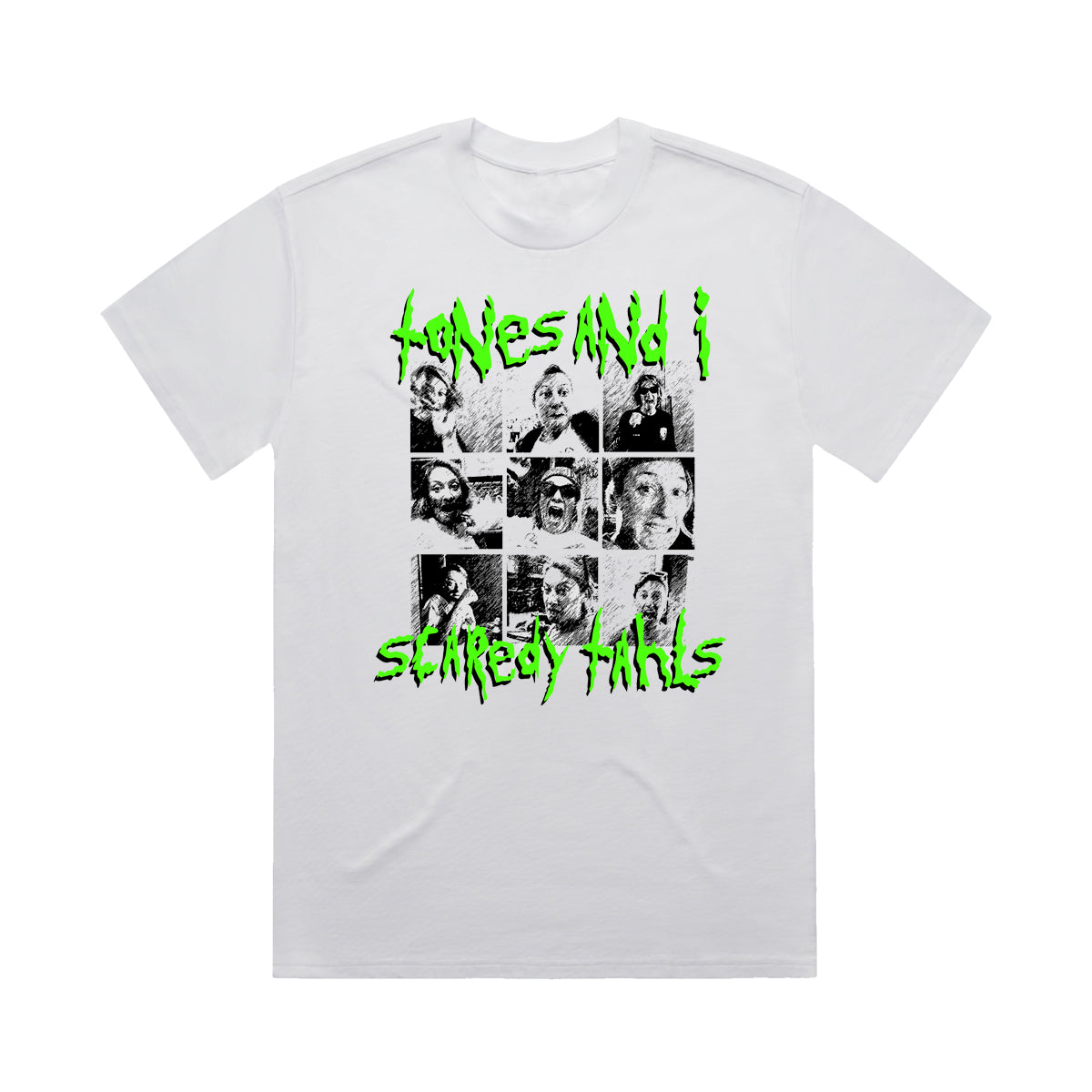 Scaredy Tahls Tee (White) Official Tones and I – On Repeat
