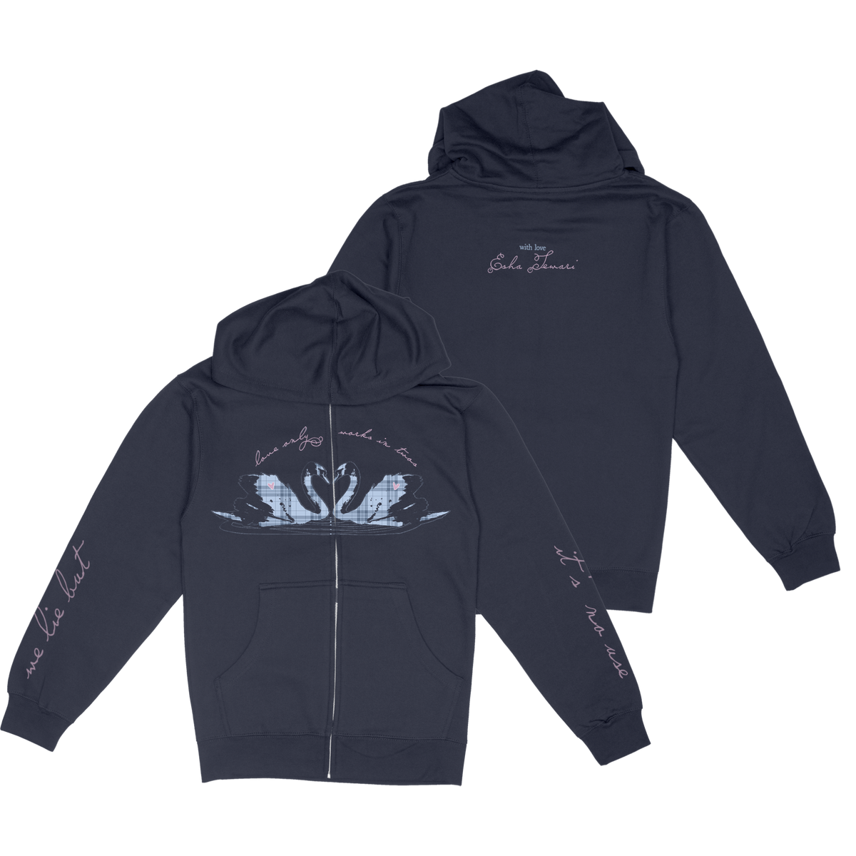 Swan Zip Up Hoddie
