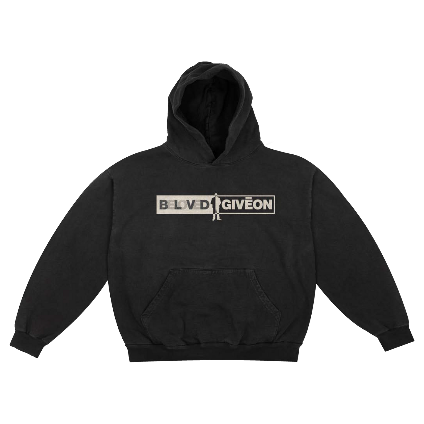 A black hoodie with 'BLVD GIVEON' text on the front.