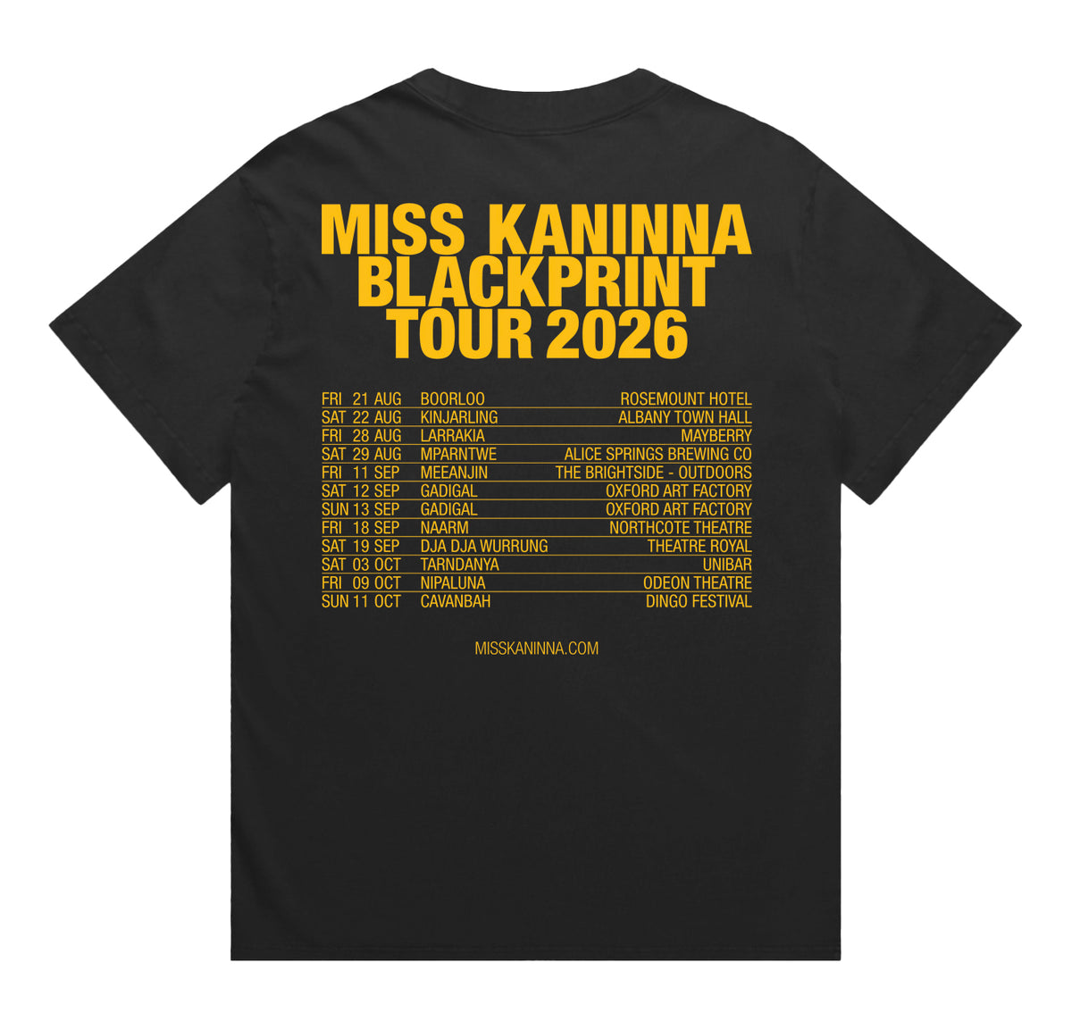BLACKPRINT ’26 Tour Tee shirt