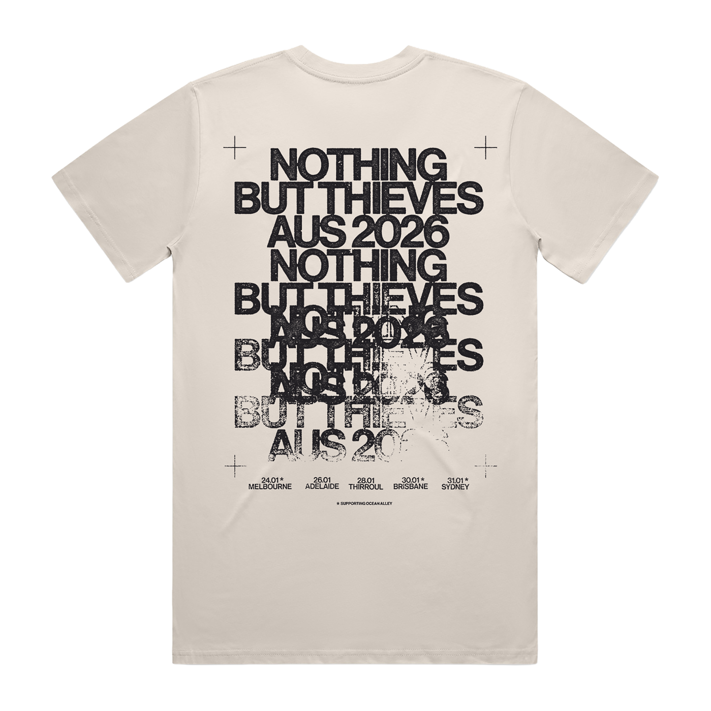 REPEAT LOGO 2026 AUSTRALIA TOUR NATURAL TEE