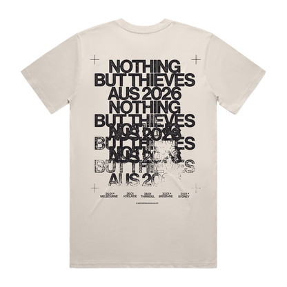 REPEAT LOGO 2026 AUSTRALIA TOUR NATURAL TEE