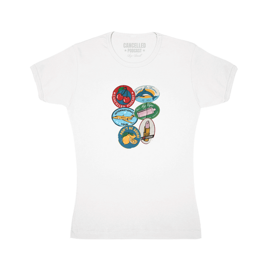 WHITE PRODUCE STICKER BABY TEE