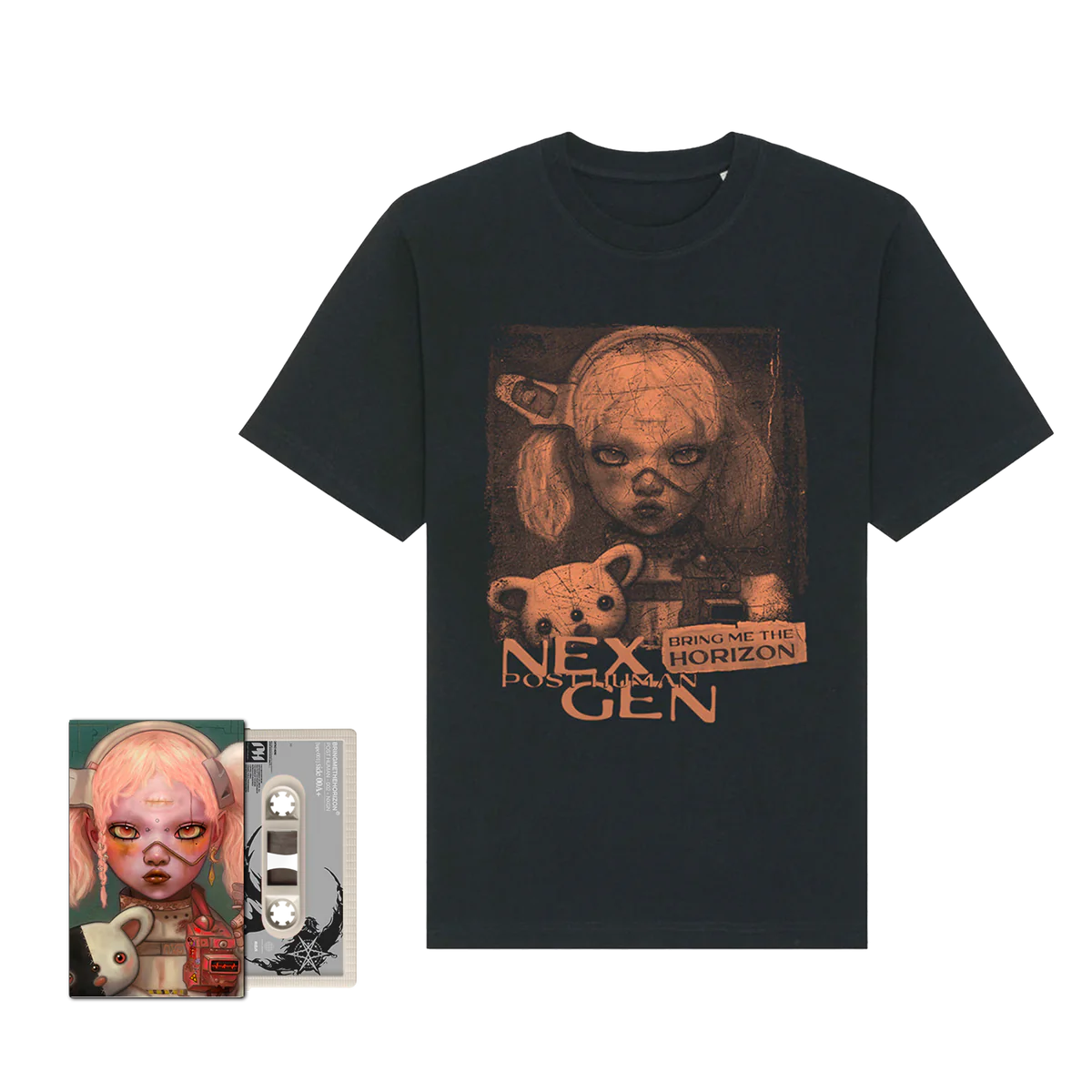POST HUMAN : NeX GEn TEE + RECYCLED WHITE CASSETTE