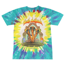 Load image into Gallery viewer, Blue and yellow tie dye t-shirt with terra firma album art on front