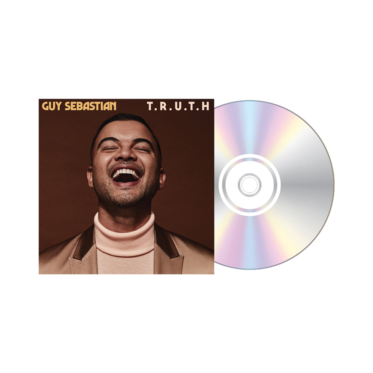 Guy Sebastian TRUTH album cover, with CD disc coming out of sleeve